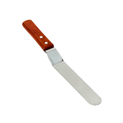 Tools | Angled Cake Spatula with Wooden Handle