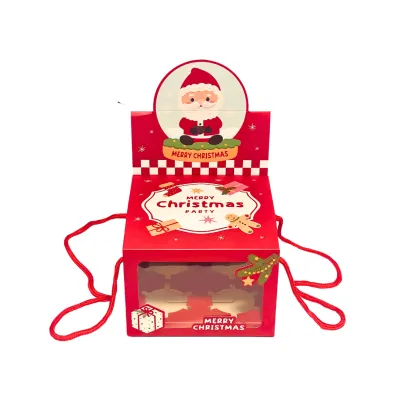 christmas cupcake box 4 holes santa